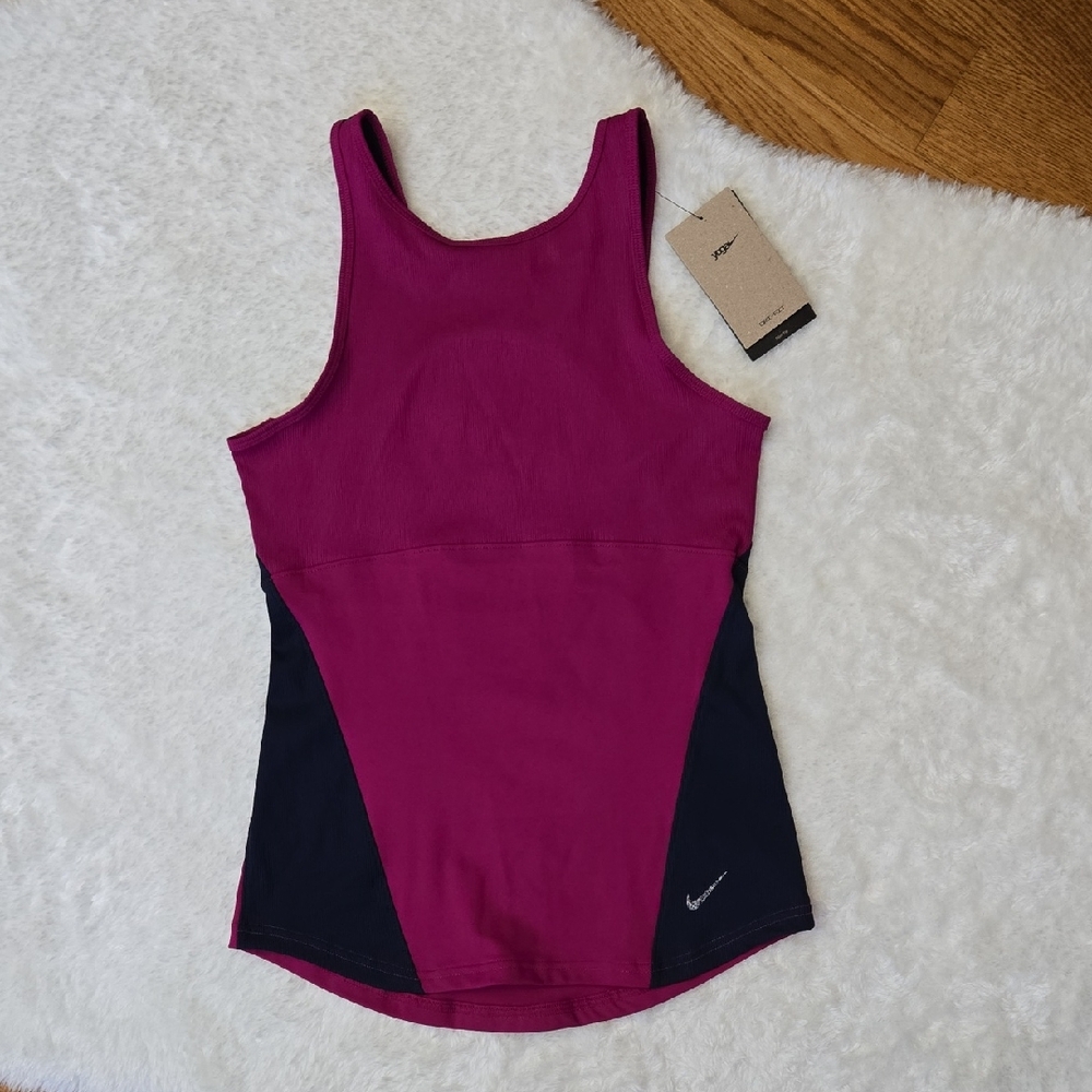 Nike Yoga Purple/Navy Tank Top, Womens Small